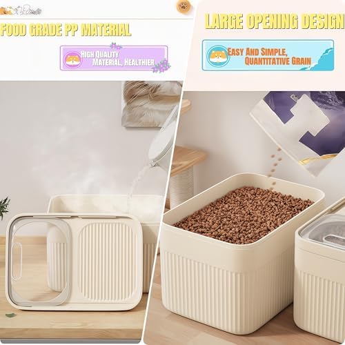 High-Capacity Pet Food Container Airtight with Cup, Dog Food Storage