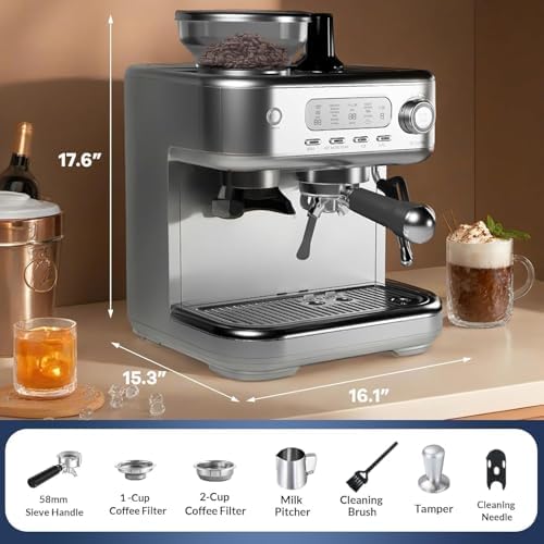 Towallmark 20 Bar Espresso Machine with Grinder