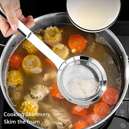 3Pack Sieve Fine Mesh Strainer Set Stainless Steel Metal Flat Cooking