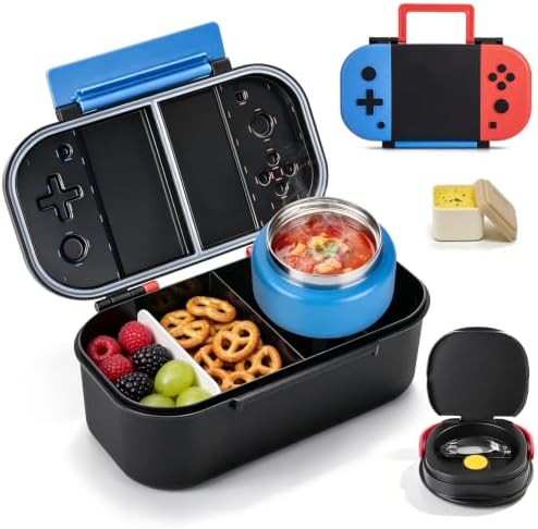 Kids Lunch Box with 9oz Thermo, Game Bento Box for Boys & Girls