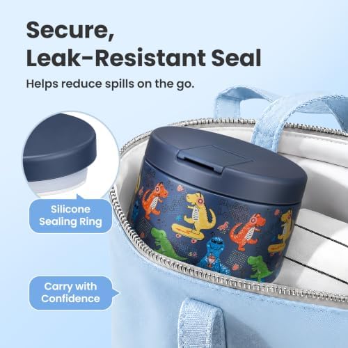 Pawtong 12oz Insulated Vacuum Food Jar with Buckle Lid Wide Mouth Soup