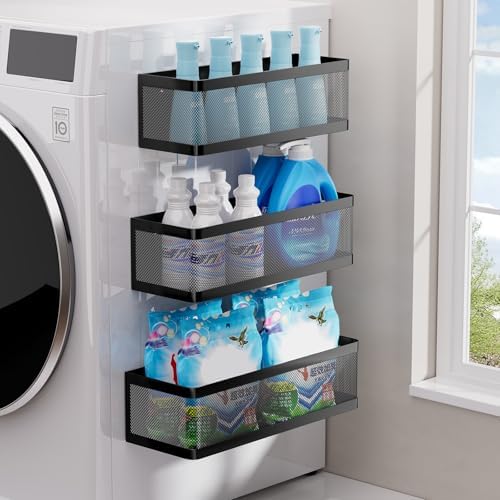 3 Pack Magnetic Shelves for Washing Machine, Laundry Organizer