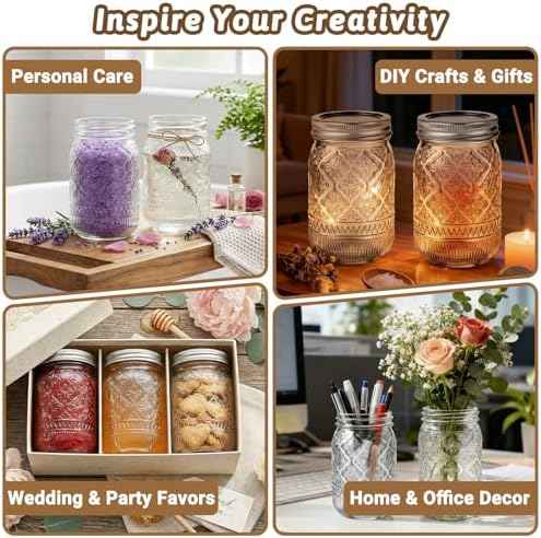 STARSIDE 12oz Glass Mason Jars, 20-Pack with Lids