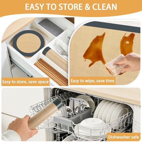 SenseYo 6 Pcs Silicone Baking Mat Non Slip Reusable BPA Free Silicone
