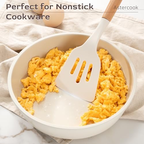 Astercook 39-Piece Silicone Utensil Set, Cream