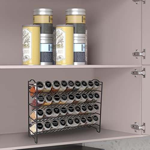 SWOMMOLY Spice Rack Organizer with 36 Spice Jars 4 oz, 396 Spice