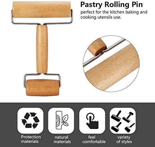 Rolling Pin Set, Wooden Beech Roller with Dual Size