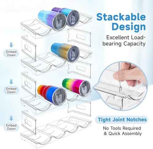 Amaoot Large Compartment Stackable Water Bottle Organizer for Cabinet
