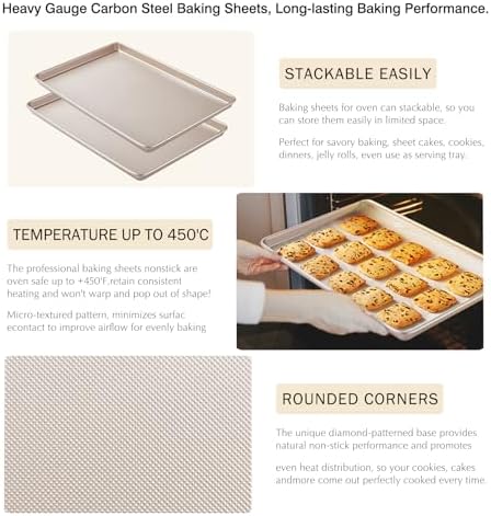 2 Pack Half Sheet Baking Pans,Commercial Quality Baking Sheet Pan