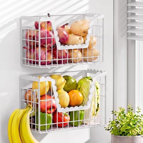 2 Set White Magnetic Spice Rack for Refrigerator