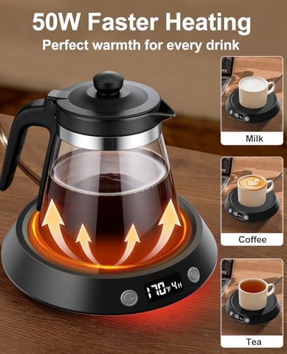 Kepwam Mug Warmer for Desk, Coffee Warmer with 3 Temp Settings & 2-9H