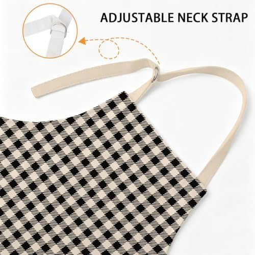OccuPied Fall Aprons with Pockets for Women Pumpkins Leaves Kitchen
