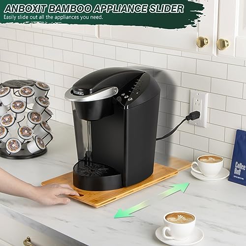 ANBOXIT Bamboo Sliding Tray for Coffee Maker