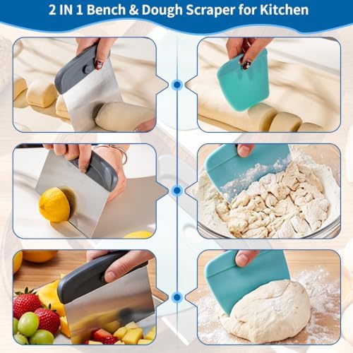 2 in 1 Dough Scraper and Bench Cutter for Kitchen Baking