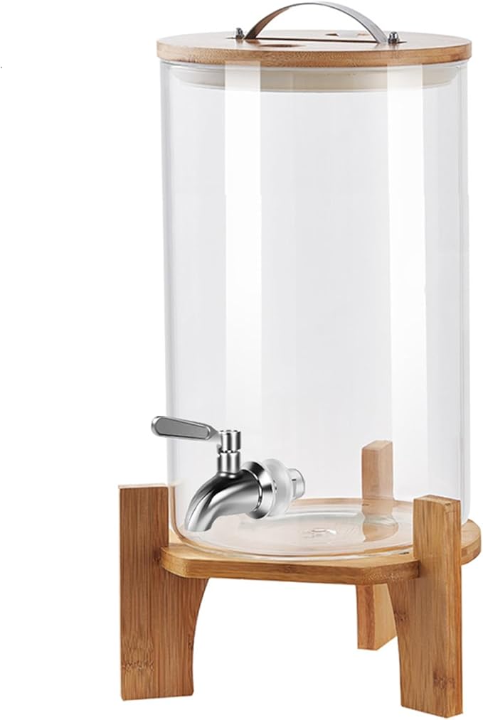 Beverage Dispenser, 2.1 Gallon Glass Drink Dispenser by OSXDOL