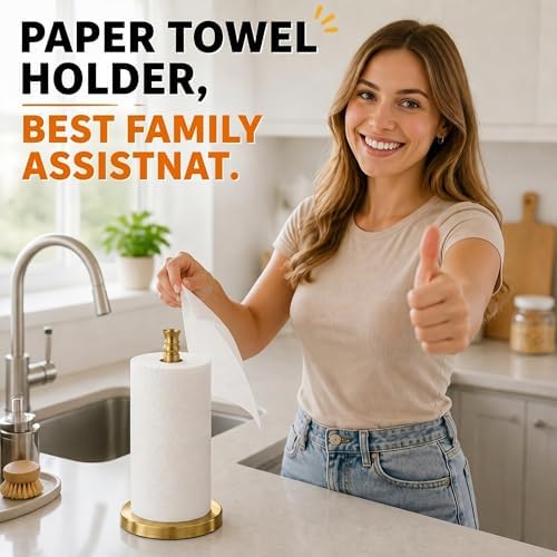 Stainless Steel Paper Towel Holder, Gold Brushed Finish