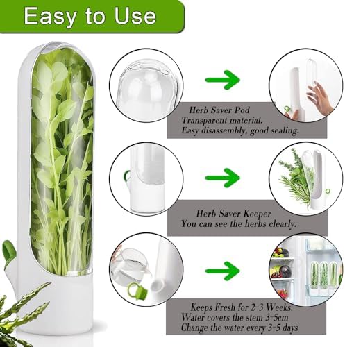 2 Pack Fresh Herb Keepers for Refrigerator