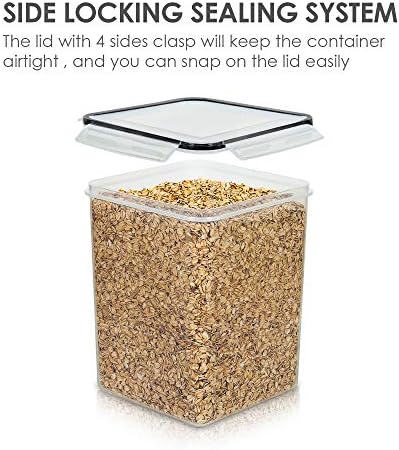 Vtopmart 4 Pack Black 5.2L Flour and Sugar Storage Containers
