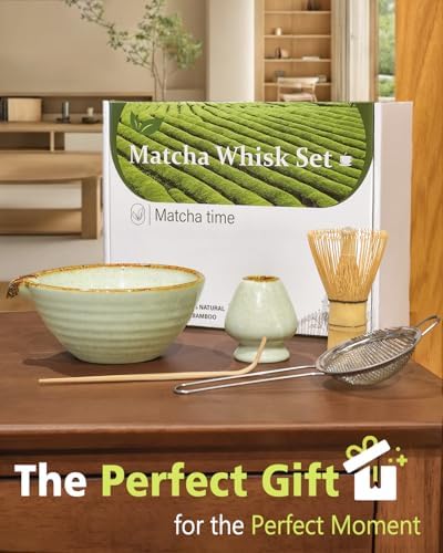 Vaiheng Matcha Whisk Set with Matcha Bowl, Matcha Whisk Holder Matcha