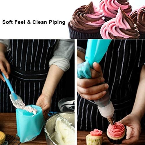 Silicone Pastry Bags, Weetiee 3 Sizes, 6 Pack