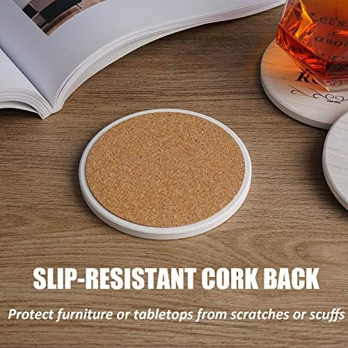 Coasters for Drinks, Funny Drink Coasters Absorbent with Holder 6 Pcs