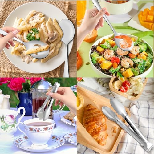 12PCS Stainless Steel Serving Utensils Sets - Large Serving