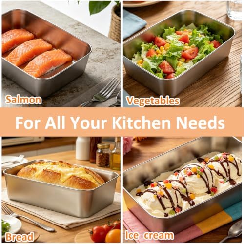 LANIAKEA 12PCS Stainless Steel Loaf Pan 9x6 inch Loaf Pan for Baking