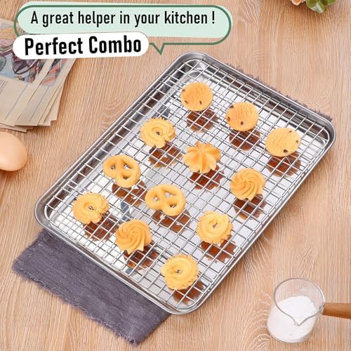 Baking Sheet with Rack & Pot Set, Homikit Stainless Steel Quarter