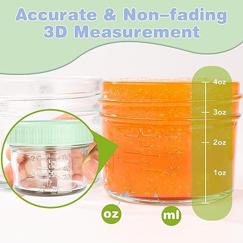 RowinsyDD 4 oz Glass Baby Food Jars with Lids, 20 Pack