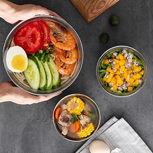 Yalin Set of 2 Heat Insulated Stainless Steel Bowls, SUS 304, Double