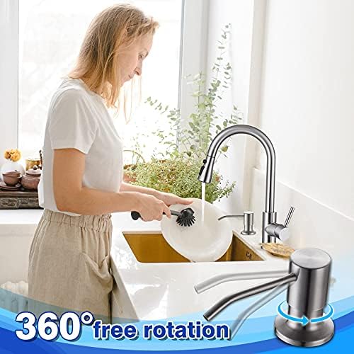 WEWE Built-in Kitchen Sink Soap Dispenser, Stainless Steel
