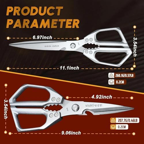 Huusk Heavy Duty Kitchen Shears, 2 Pack Japanese Steel Kitchen