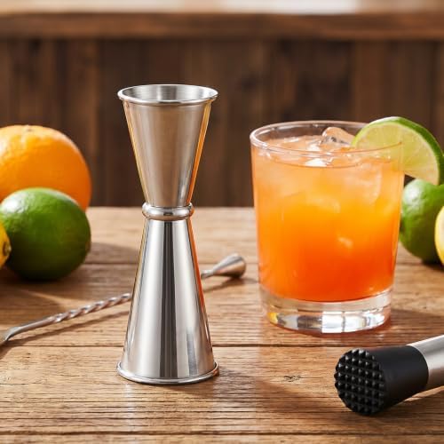 10 Pcs Double Jigger for Bartending, 1 oz & 2 oz Stainless Steel