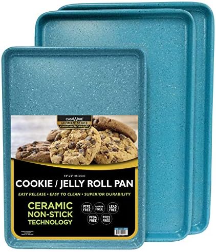 casaWare 3pc Ultimate Cookie Sheet Set (Blue Granite)