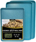 casaWare 3pc Ultimate Cookie Sheet Set (Blue Granite)