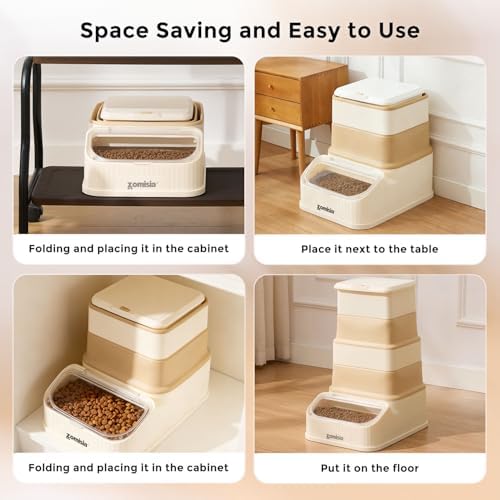 ZOMISIA 30-40lbs First-in, First-out Collapsible Dog Food Storage
