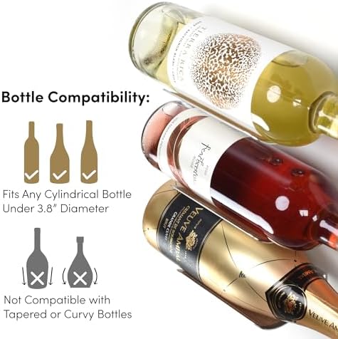 xympo Wall Mounted Wine Rack Set – 6-Piece Aluminum Bottle Holders
