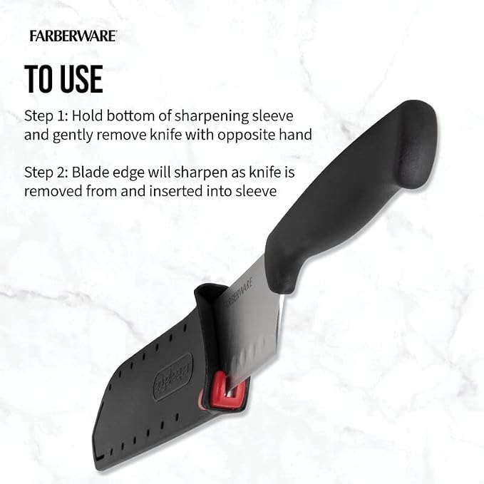 Farberware EdgeKeeper Santoko Knife, 7-inch Santoku, Stainless Steel - Image 5