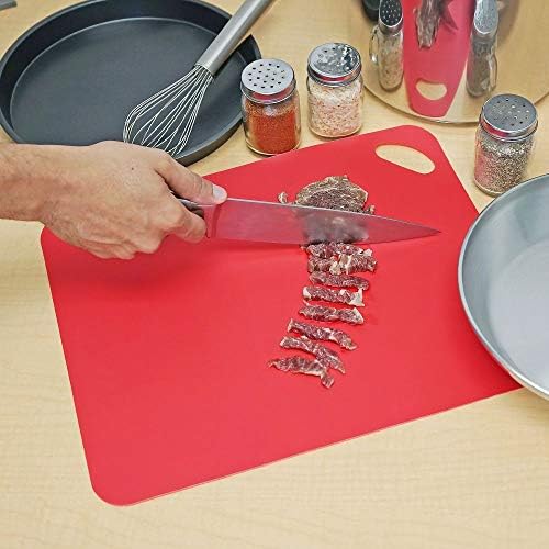 Flexible Cutting Board Mats – Set of 4 Durable Plastic Kitchen Food