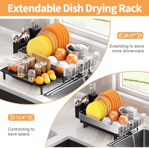 Urackify Expandable Stainless Steel Dish Drying Rack