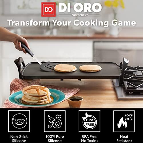 DI ORO Chef Series Silicone Turner Spatula Set, 3-Pc