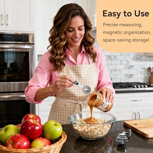 18/8(304) Stainless Steel Magnetic Measuring Spoon Set for Baking &
