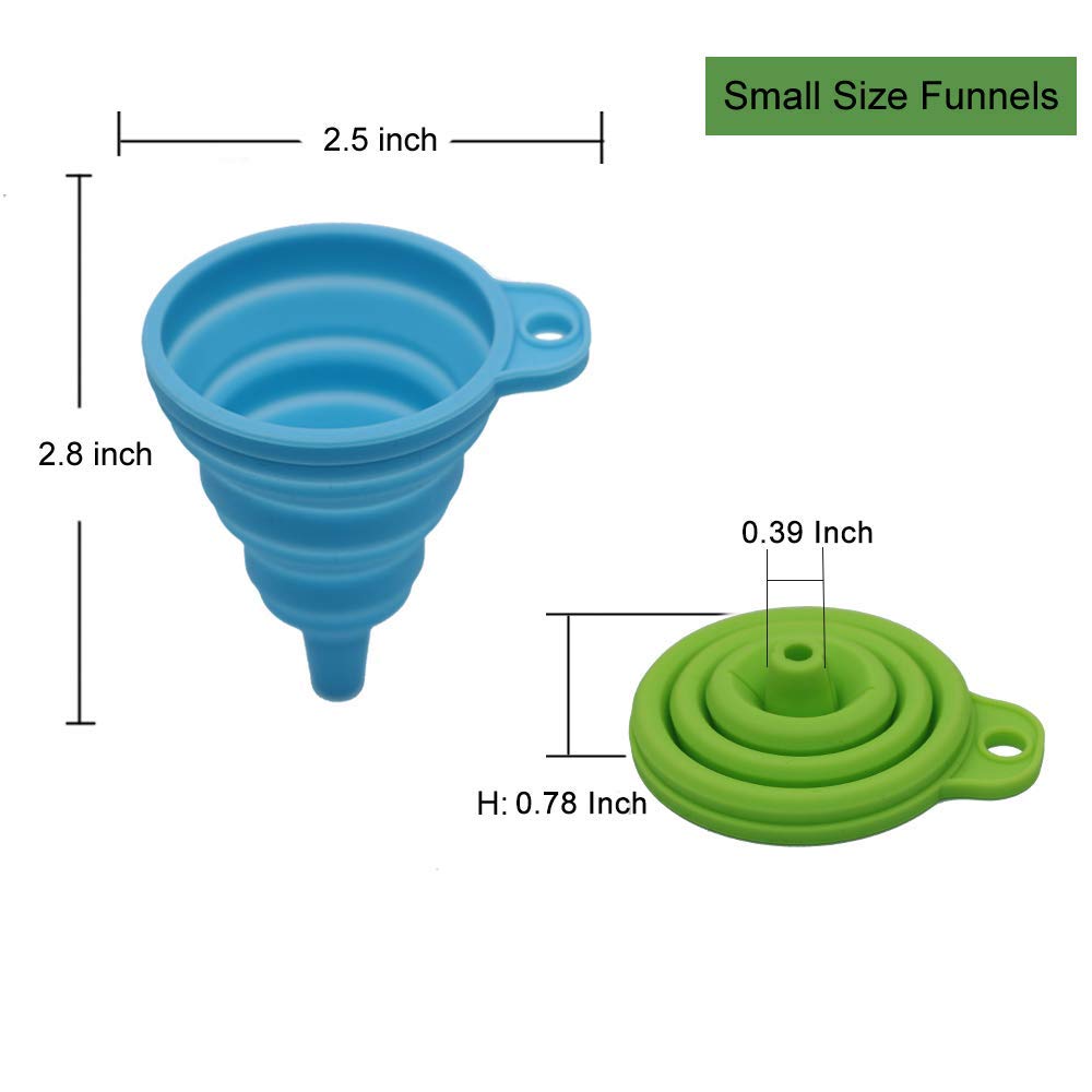 KongNai Kitchen Funnel Set 4 Pack, Small and Large, Kitchen Gadgets