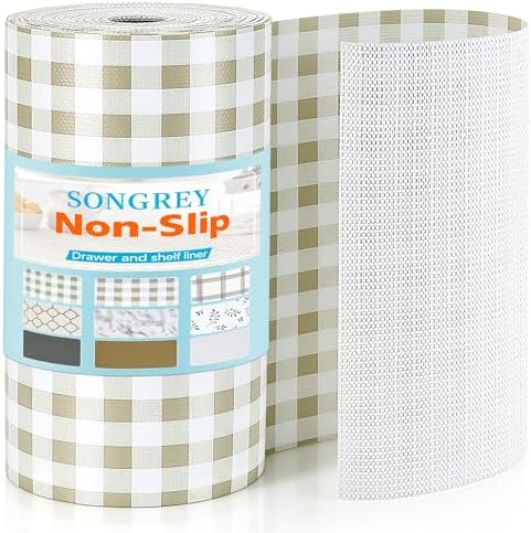 Songrey Non-Adhesive Shelf Liner & Cabinet Liner, 12" x 240"