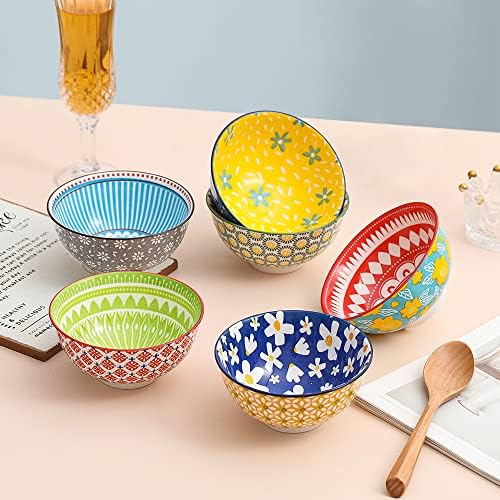 Ceramic Bowl Set Small Bowls - 6 Little Porcelain Dessert Bowls Set