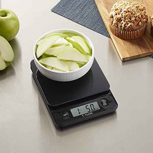Taylor Glass Top Food Scale with Touch Controls, 11 lb Capacity, Sleek