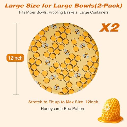 Reusable Beeswax Bowl Covers, 2 Pack, 12 Inch