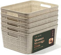 BINO 5-Pack Small Woven Plastic Baskets, Natural