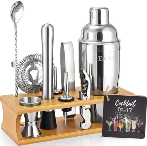 Bartender Kit Cocktail Shaker Set with Stand Bar Tool Bar Set for