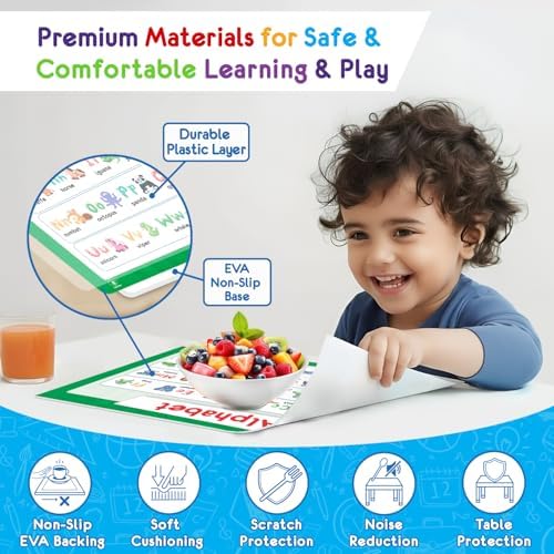 Simply Magic 5 Educational Placemats for Kids – Kids Placemats Non